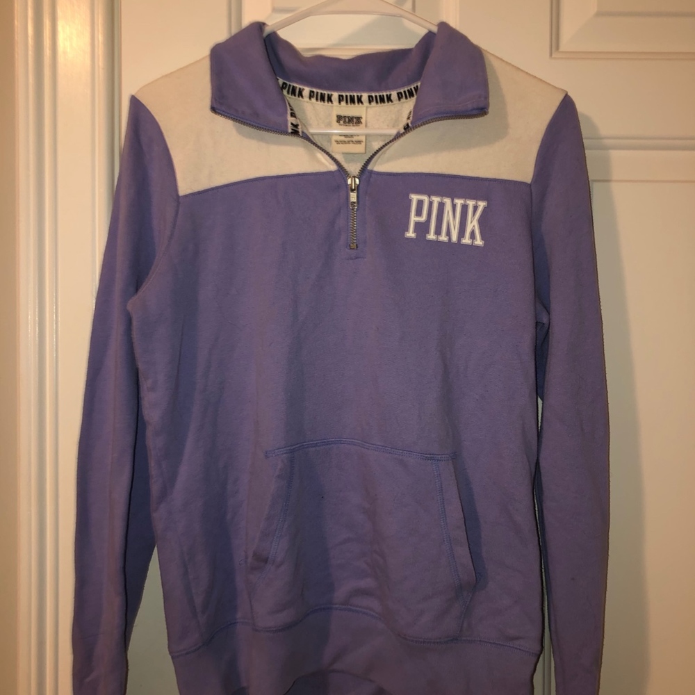 PINK lavender and white quarter zip size: xs
